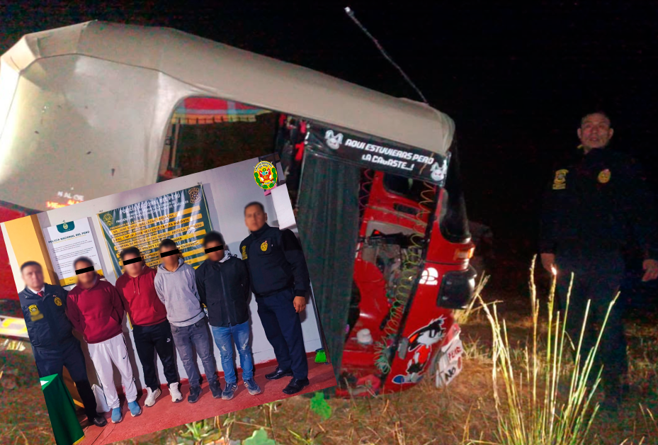 POLICÍA RECUPERA MOTOTAXI ROBADO Y DETIENE A CUATRO PRESUNTOS RECEPTADORES EN ANDAHUAYLAS   